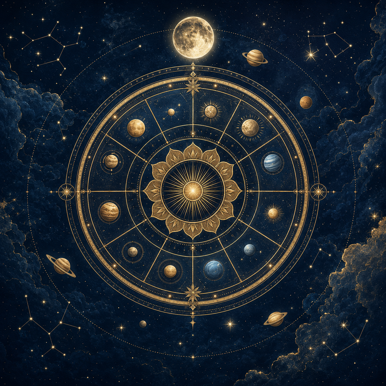 A traditional Jyotish chart representing Vedic astrology